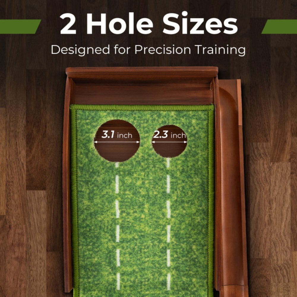 Golf Putting Mat Practice Training Aid With Auto Ball Return And 2/3 Hole Sizes_voghion.com